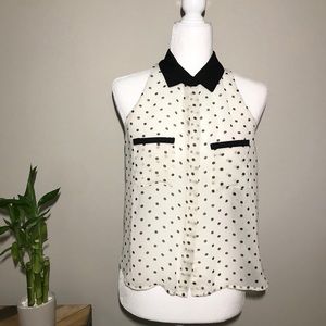 Forever 21 White & Black Blouse